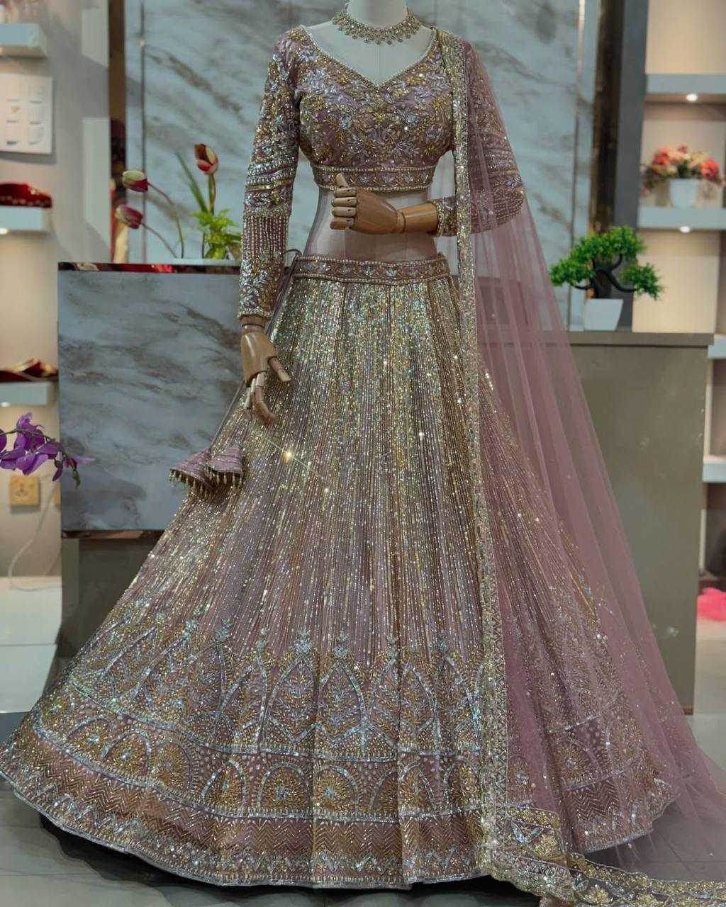 Butterfly Designer Embroidered Sequins Lehenga - MYLUXURY LANE ENTERPRISE
